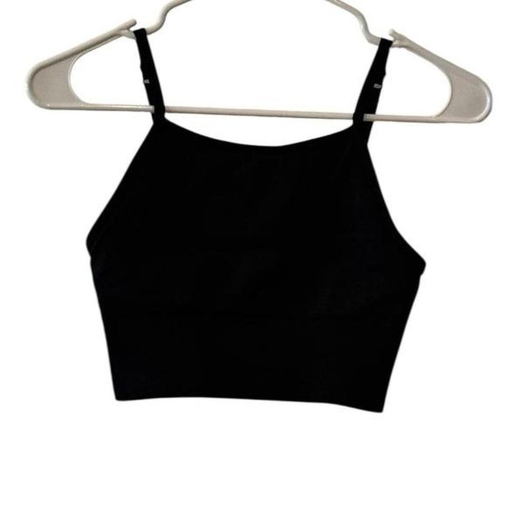 Lululemon Ebb To Street Bra Long Line‎ Black Yoga Adjustable Strap Crossover 4